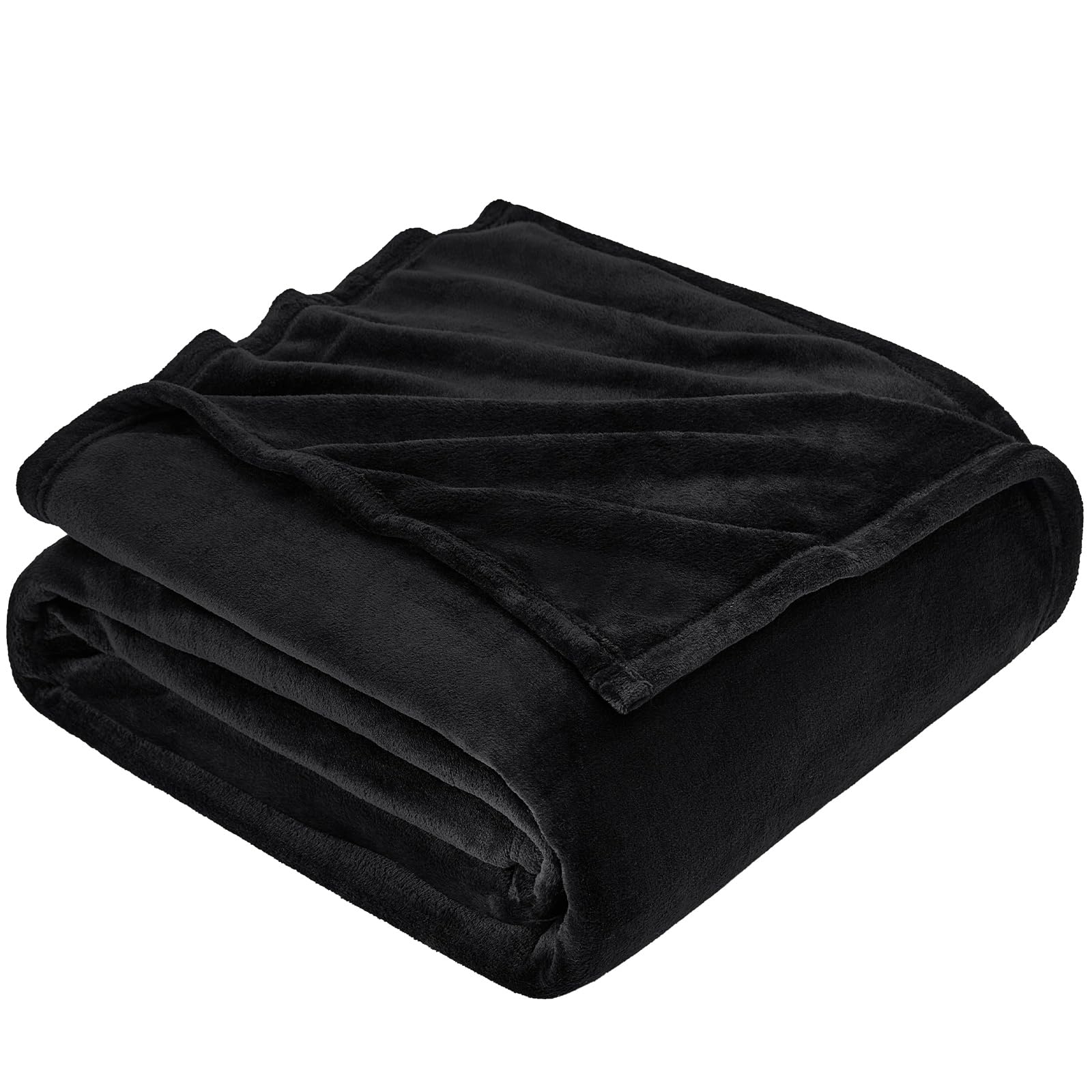 EHEYCIGA Fleece Blanket Black Throw XL for Sofas Fluffy Warm Soft Blanket for Bed Settees Armchairs, Fit All Season, Single, 130x178cm