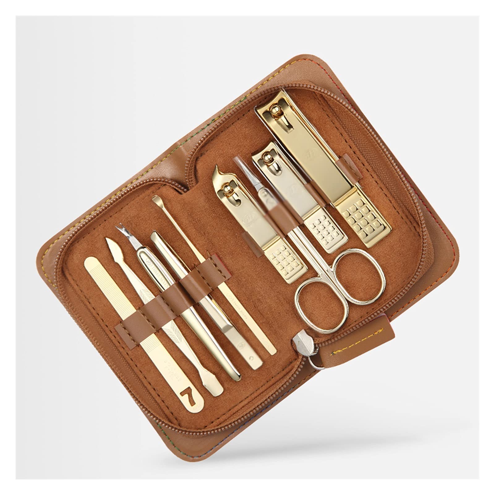 Set Tagliaunghie Manicure Clippers per unghie, Manicure Set 9 in 1 Acciaio inossidabile Kit Grooming Professionale Kit per unghie per unghie Clippers Pedicure Kit Pedicure Strumenti per la cura delle