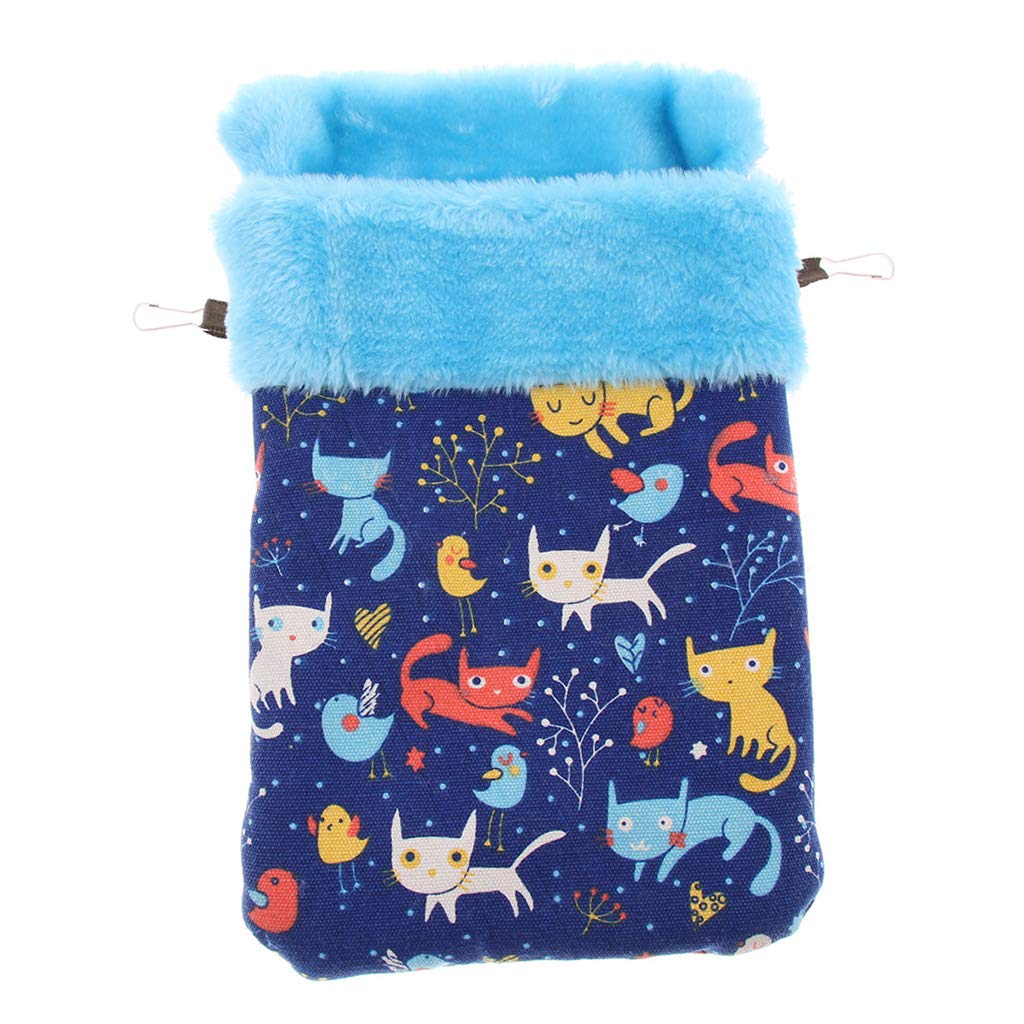 perfk Winter Hängematte Hängender Schlafsack Kuschelsack für Hamster Meerschweinchen Ratte Chinchilla Frettchen, Katze Blau