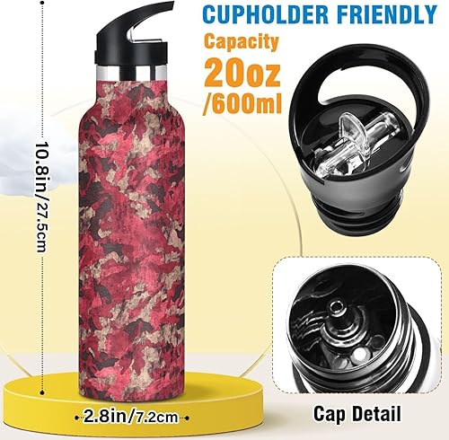 Miniatura 2 de Botella de agua para niños con tapa de boquilla a prueba de fugas, doble pared aislada al vacío, a prueba de fugas, libre de BPA para viajes,