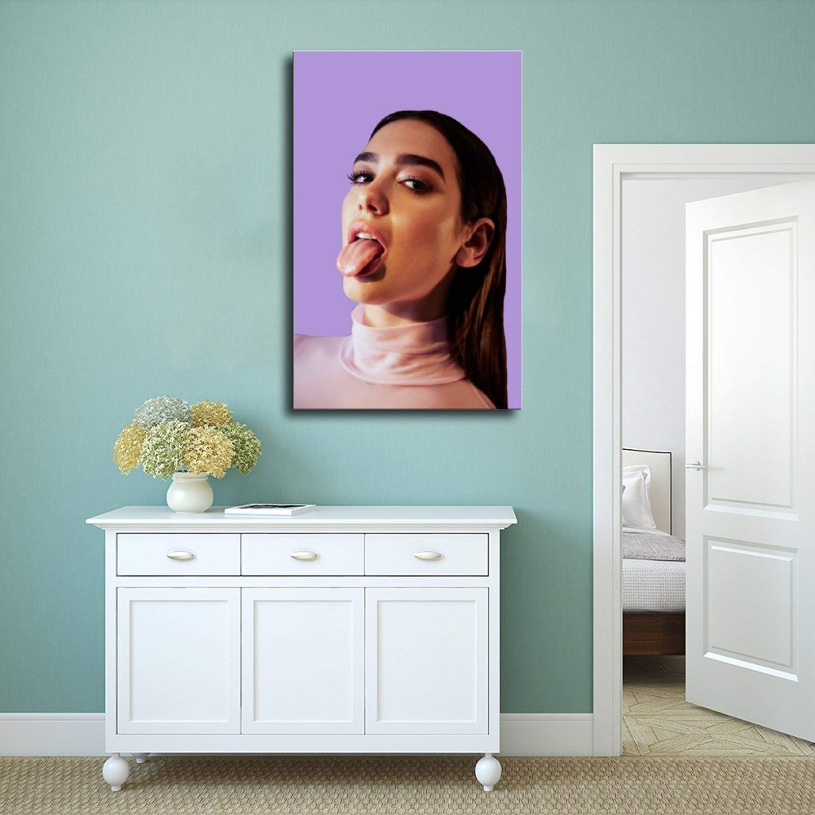 UMCHU Poster de chanteur Dua Lipa Hot - Peinture décorative sur toile - Impression d'art moderne pour chambre à coucher - 30 x 45 cm