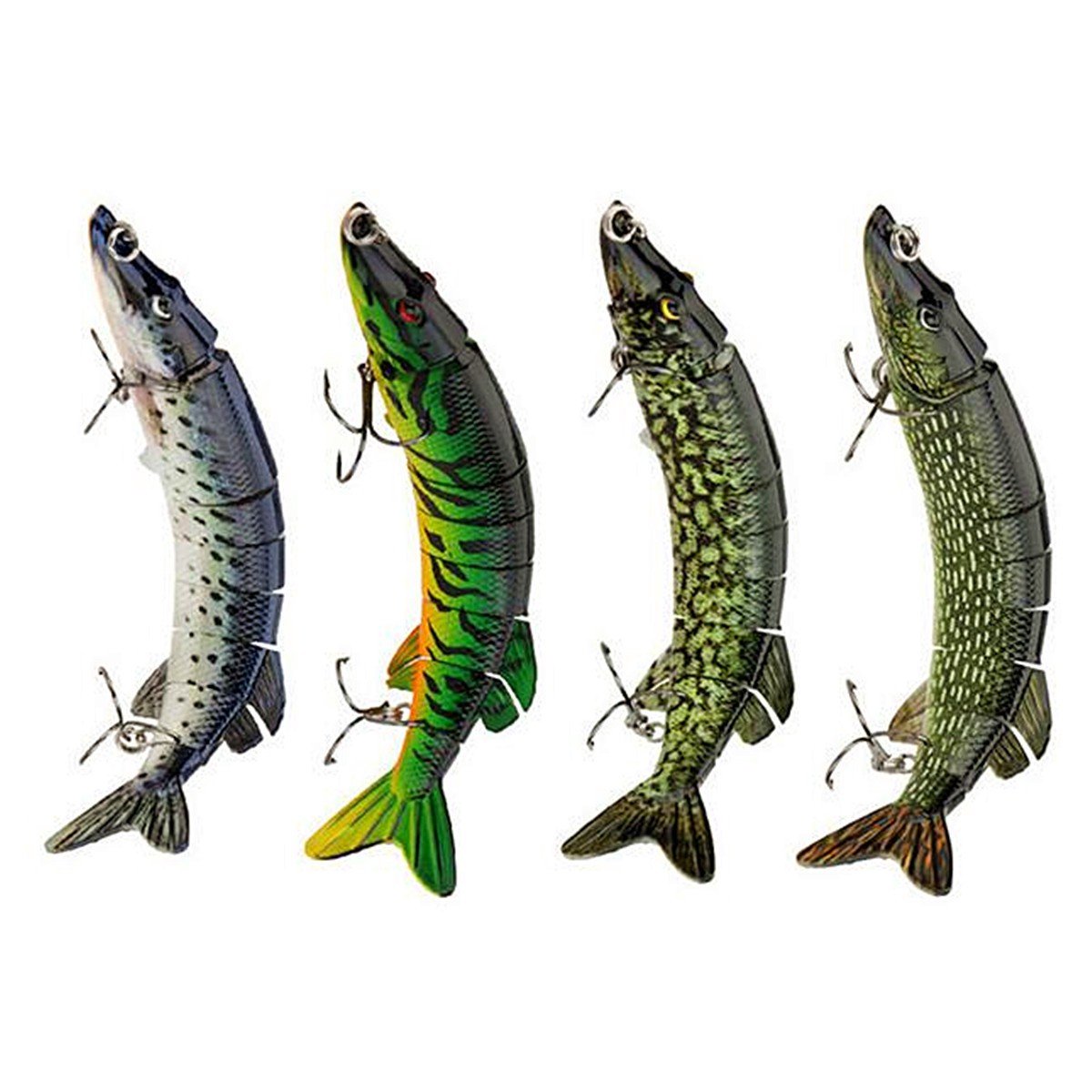 Paystore Style2 : CAMTOA 5" 12.5cm 20g Lifelike Multi-jointed Pike Muskie Fishing Lure Hard Fakebait Crankbait Treble Hook Tackle