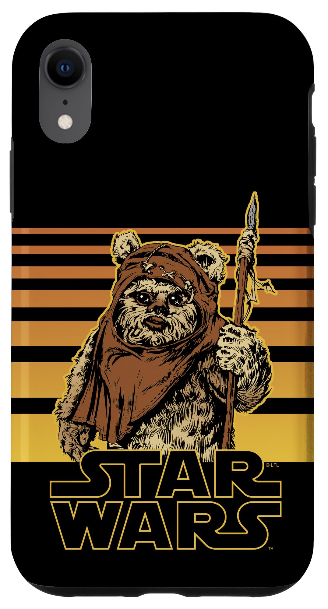 Coque iPhone XR Star Wars Ewok rigide avec motif dégradé rayures orange - 4
