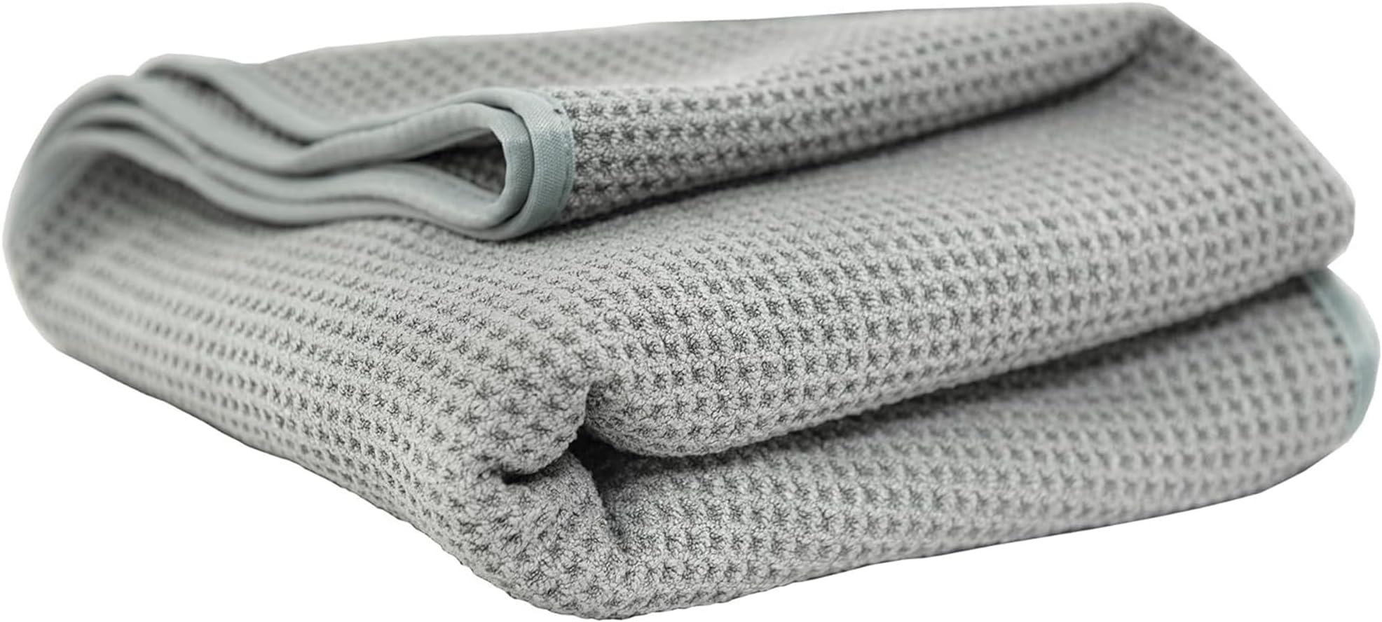 Waffle Weave Gray Matter Microfiber Drying Towel - 25" x 36", Premium Blend Microfiber Towel with Soft-Banded Edging for Scratch-Free Car Drying, Ultra Absorbent