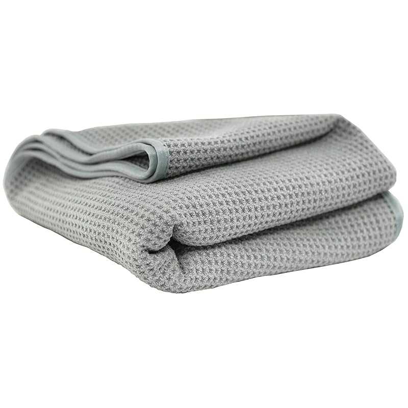 Chemical Guys Waffle Weave Gray Matter Toalha de Microfibra para Secagem 63,5 x 91,4 cm Cinza