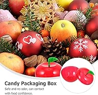 Vista 9 de Ciieeo 8pcs Apple Shaped Favor Box Plastic Bobbing Apples Box Filled Bobbing Apple Containers for Party Christmas Decorations