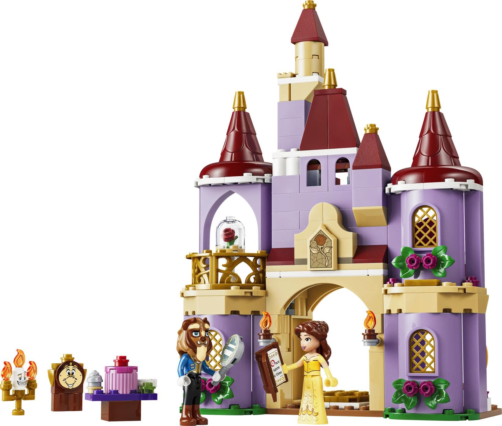 LEGO | Disney Princess Belle e il Castello Incantato della Bestia - Giocattolo con 2 Mini Bamboline e Figura di Lumière - Regalo per Bambine da 5 Anni in su e per Fan della Bella e la Bestia - 43289