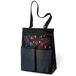Ourtheme Hearts Butterfly Butterflies Portable Shower Bag for Travel Gym Camp Beach Tote Shower Caddy Bags Hanging Toiletry