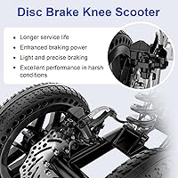 Vista 4 de Patinete de rodilla plegable todo terreno - Andador de rodilla económico para lesiones en los pies, alternativa compacta a las muletas - Negro