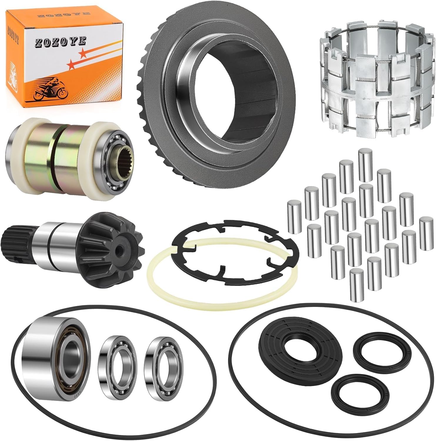 Front Differential Ring & Pinion Gear Set + Hub w/Roll Cage + Armature Plate For Polaris RZR Ranger Sportsman 325 570 800 900 1000 2011-2017 3235441