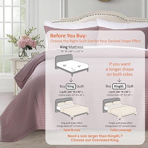 Vista 76 de KASENTEX - Juego de edredón lavable a máquina, cubrecama muy suave, ligero, lavado a la piedra, con costuras detalladas, matrimonial/queen con 2