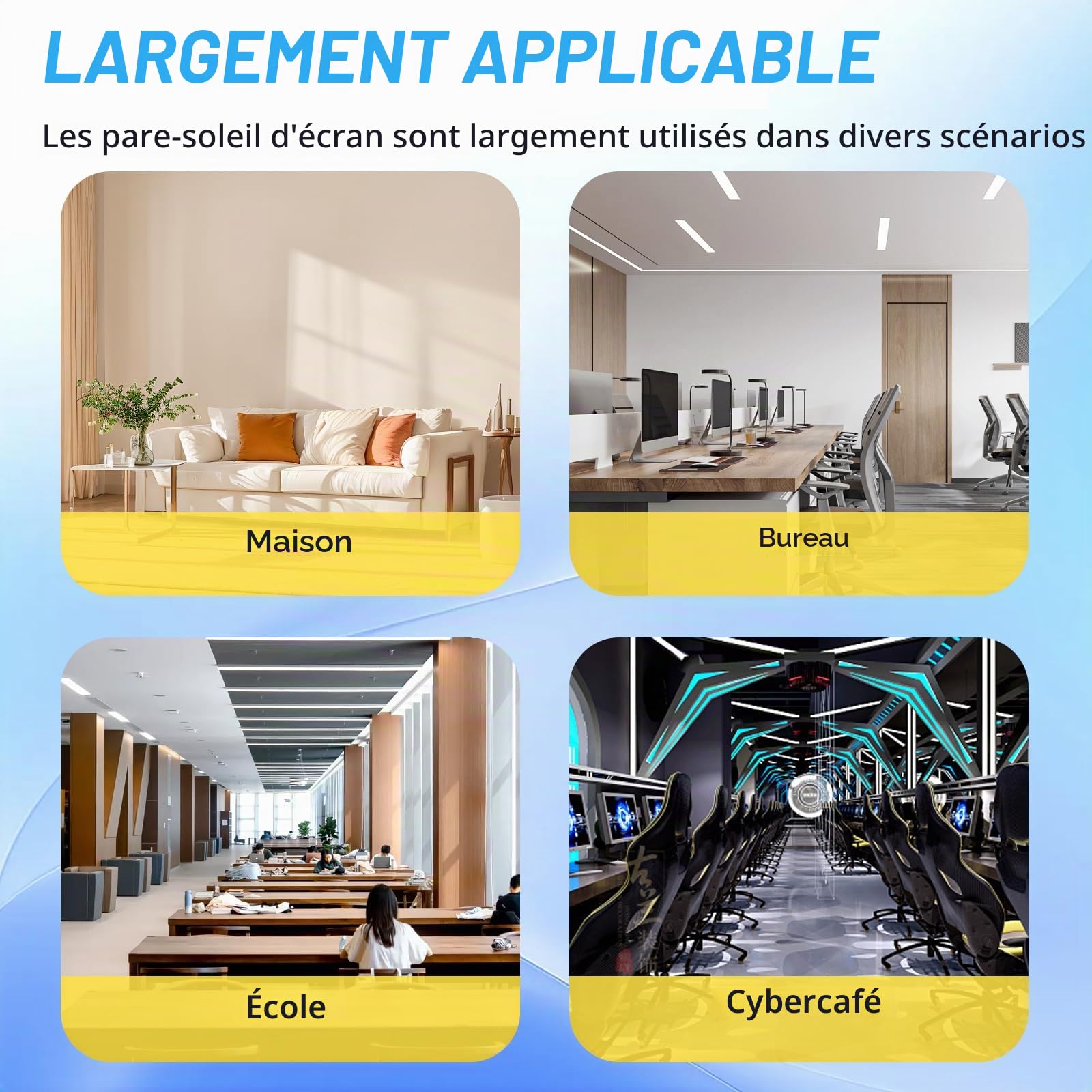 Pare-Soleil pour écran, Capot de Moniteur réglable et Pliable, 41 à 71 cm | pare-soleil réglable pour ordinateur portable, tente pour écran de 17 à 27 pouces, cadre extérieur, protection contre la