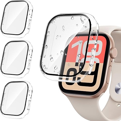 Tensea 3 fundas protectoras de pantalla para Apple Watch Series 10 9 8 7 SE 6 5 4 UltraUltra 2, cubierta facial para iWatch para mujeres y hombres,