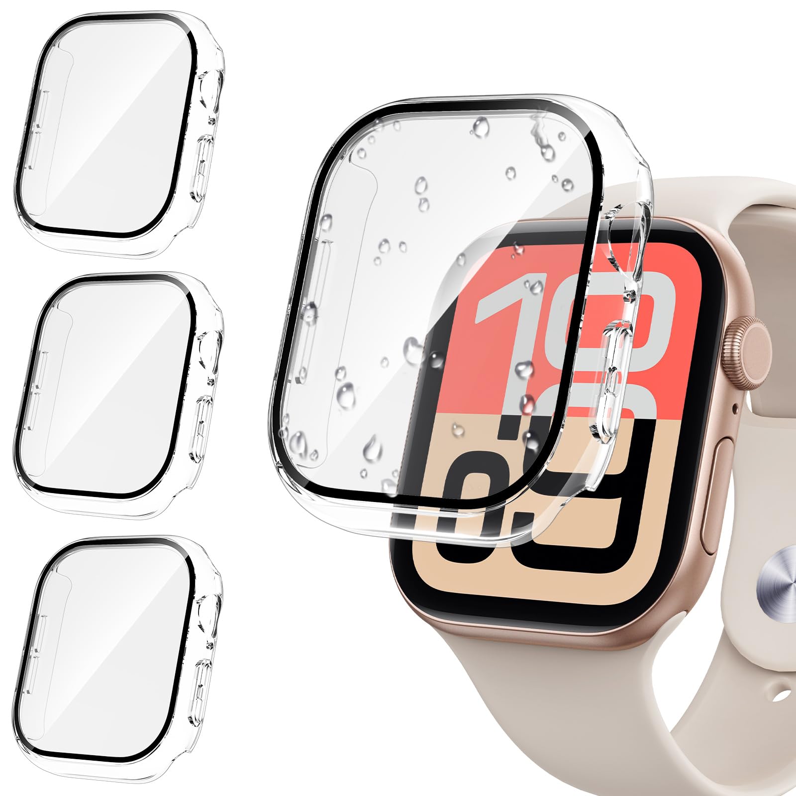 Tensea [3PCS for Apple Watch Screen Protector Case 40mm SE 3/SE 2rd Generation/SE/Series 6/5/4 Accessories, iWatch Protective Face Cover for Women Men, Bumper Tempered Glass for iPhone Watch 40 mm-picture-13