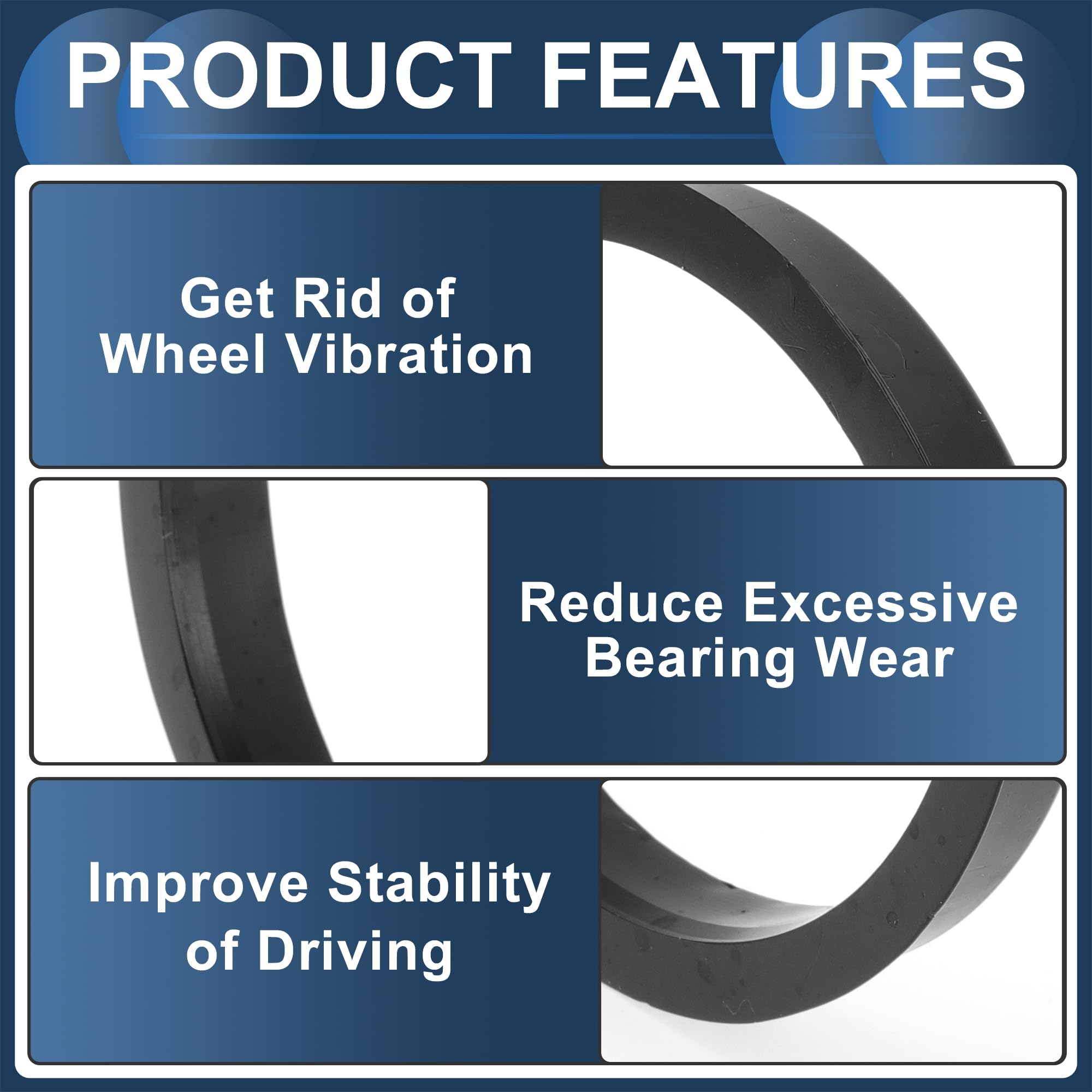 4-Piece Plastic Jeep Hubrings - 71.5mm To 74.1mm Hubcentric Rings For Wheel Fitment