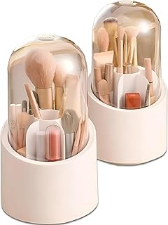Holder - 360-Degree Rotating Makeup Brush Organizer for Art Supplies and Vanity (2 piece of the color shown)