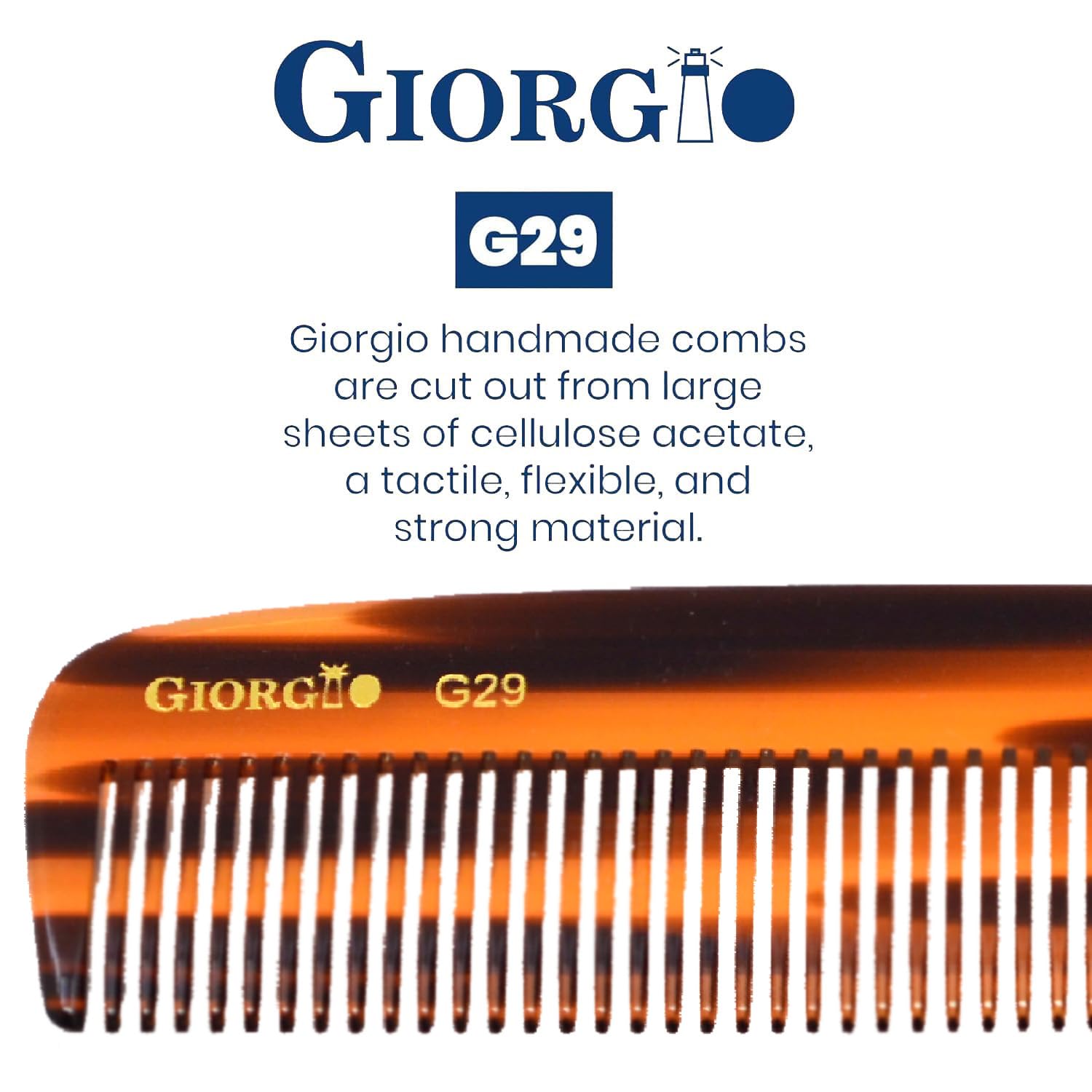Giorgio G29 Fine Tooth Pocket Comb, Hair Comb Straightener for Everyday Grooming Styling Hair, Mustache and Beard for Men Women and Kids, Use Wet or Dry, Saw Cut and Hand Polished (Tortoiseshell) image 5