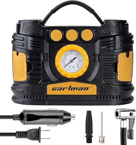 Miniatura 6 de CARTMAN Cables de puente de calibre 4 y 20 pies con certificación UL y bomba de compresor de aire CACC para emergencia en carretera