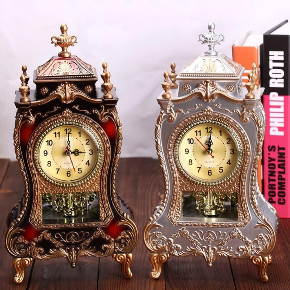 アンティーク 電子時計 リビングルーム オフィス クリエイティブ 振り子 置時計 33 * 16.6 * 8.6cm お祭りの雰囲気