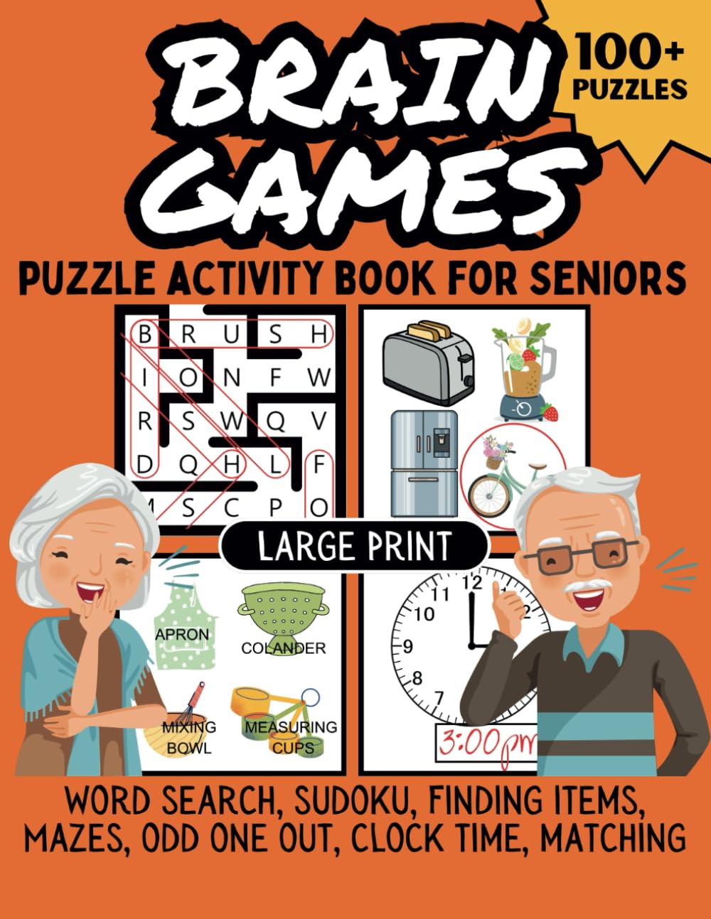 Brain Training Puzzle Activity Book For Seniors: Large Print Memory Games For Adults (Stroke Recovery Brain Exercises & Dementia Activity Workbook Series)