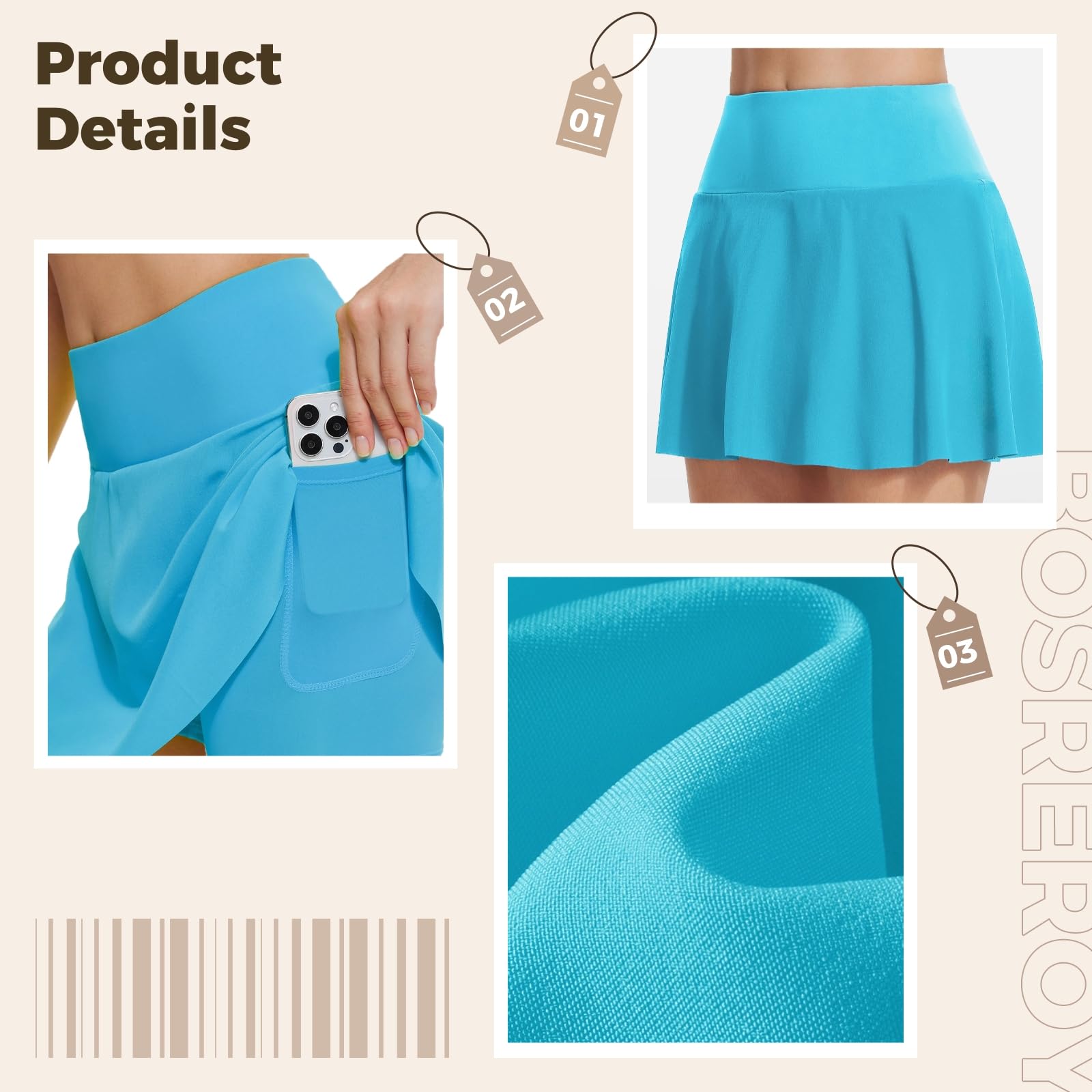 Jupes de tennis pour femme avec short et poches intégrées, jupe-short athlétique, polyester-élasthanne hautement élastique, taille XXL, noir