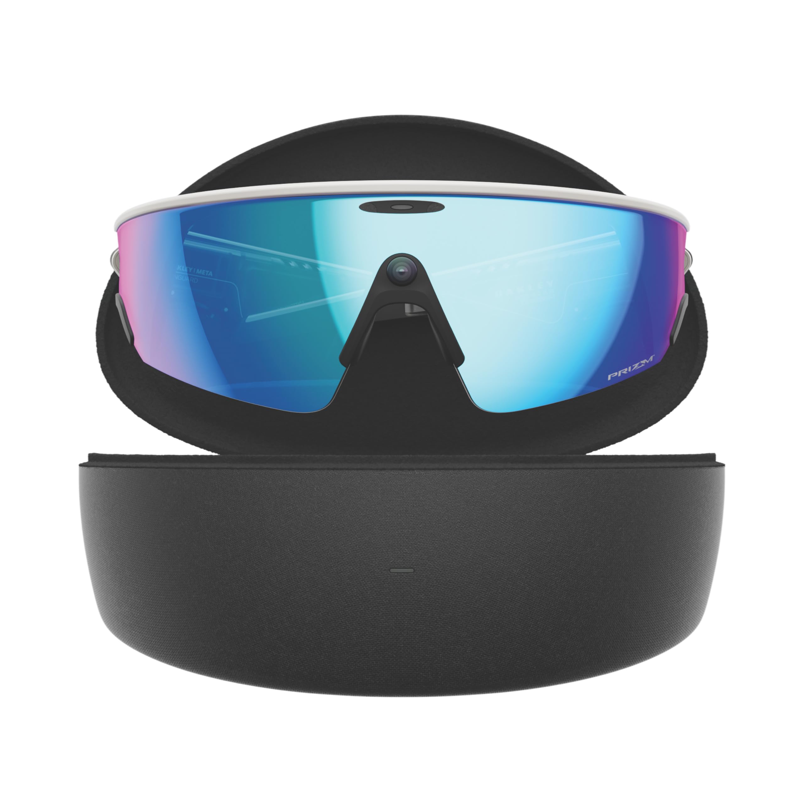 Oakley Meta Vanguard KI-Brille für Herren, Damen — Performance-Sportbrille — 12 MP Kamera, 3K Ultra HD, Garmin, IP67 Wasserdicht — Weiß/Prizm™ Sapphire Gläser