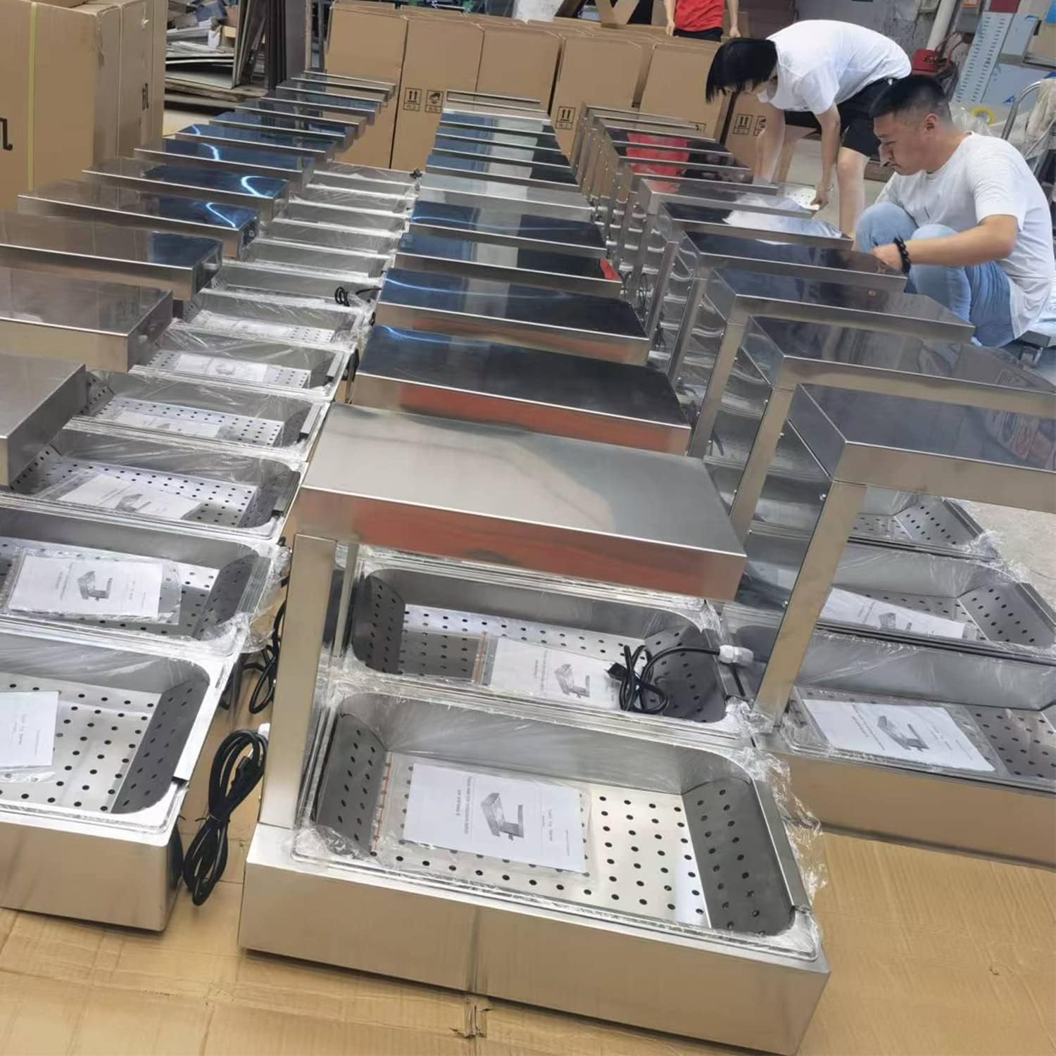 Commerical French Fry Warmer Fries Dump Station Fried Food Warmers with Base Pan,500 Watt,110V