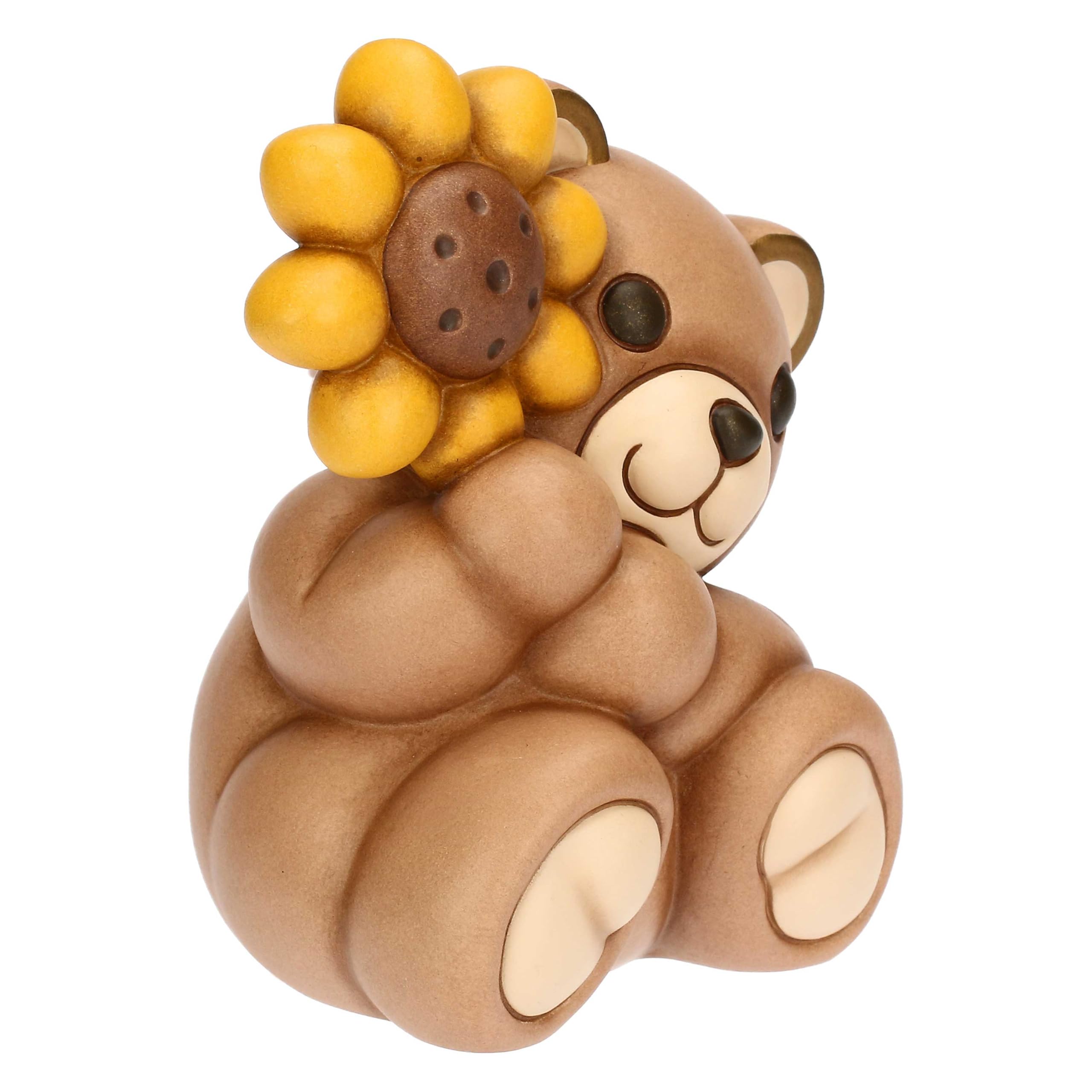 Thun Teddy con Girasole, Grande, Ceramica, Collezione Altro novità 2025, 12,3 x 9,4 x 13,8 cm