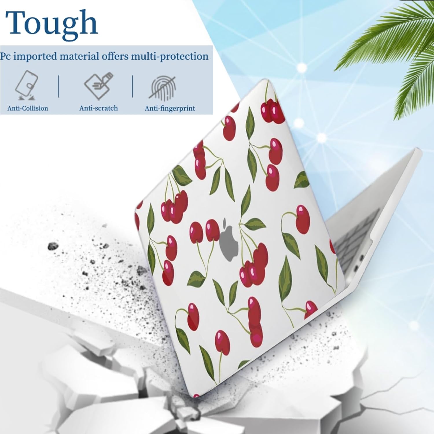Compatible with MacBook Air M2 Case 13.6 inch Model A2681 A3113 A3240 Release 2022-2025, Transparents Plastic Laptop Hard Case for 13.6" MacBook Air with Retina Display, Cherry