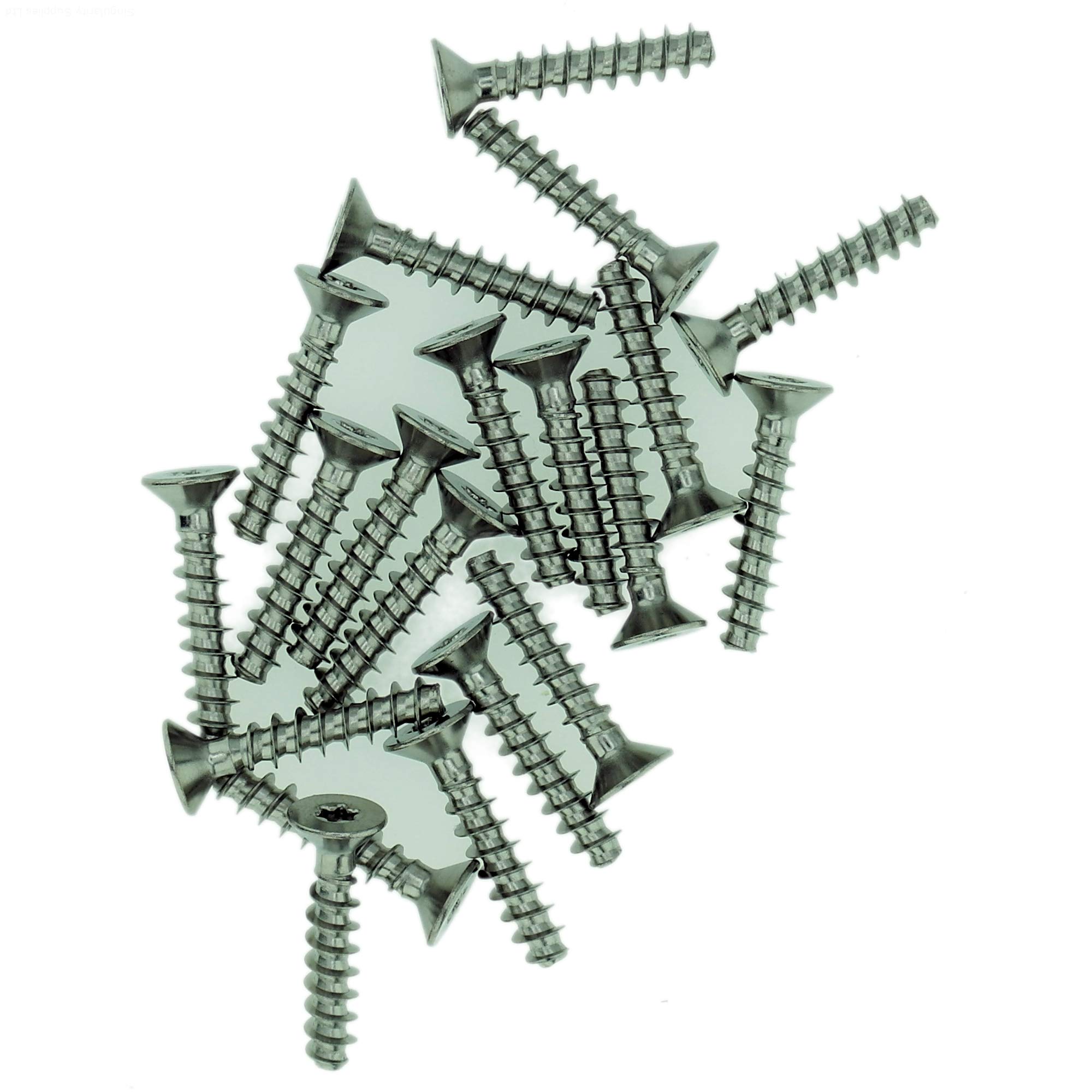 Singularity Supplies D3.5 (3.5Mm X 16Mm) Pozi Countersunk Screws For Plastic - Stainless Steel (A2) (Pack Of 20)