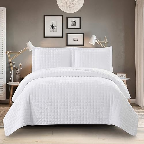 Royal Hotel Bedding Edredón de terciopelo de felpa tamaño King, terciopelo blanco de 110 x 96 pulgadas, juego de 3 piezas, edredón de lujo 100%