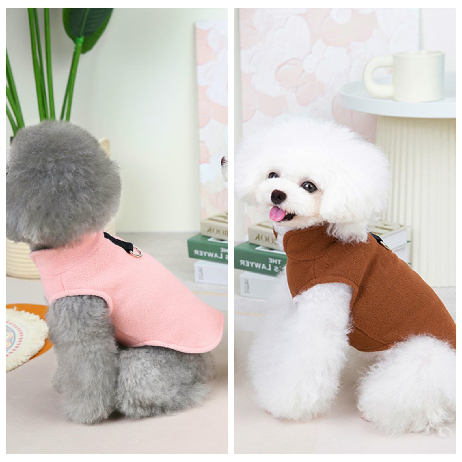 LOSHALL 2 Pack Dog Sweater Fleece Vest Pet Warm Pullover Fleece Jacket with D-Ring - Image 4