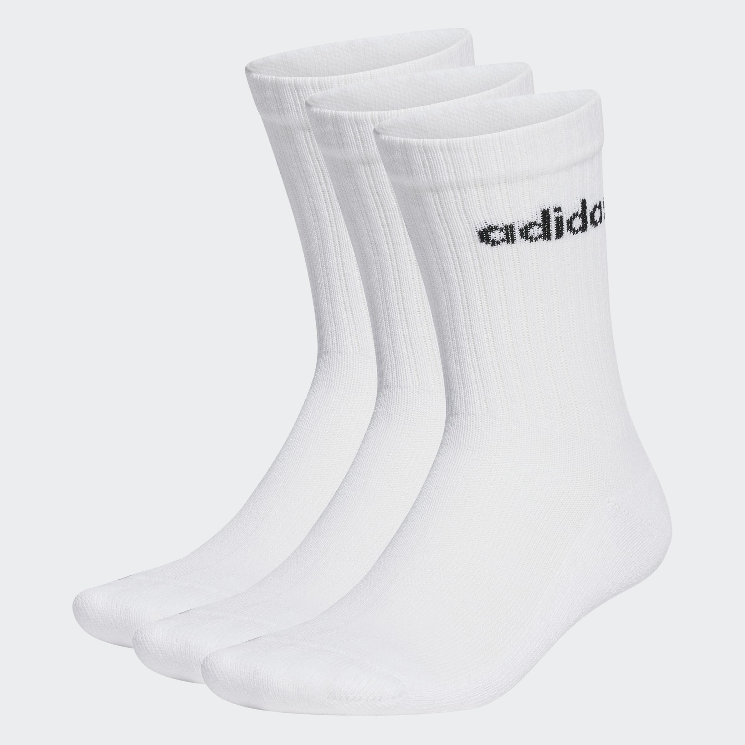 adidas Unisex - Adulto Linear Crew Cushioned Socks 3 Pairs