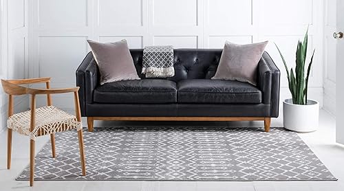 Miniatura 2 de Unique Loom Enrejado Marroquí Colección Trellis Geométrica Transicional BeigeMarfil Alfombra Área (10 pies 8 pulgadas x 16 pies 5 pulgadas)