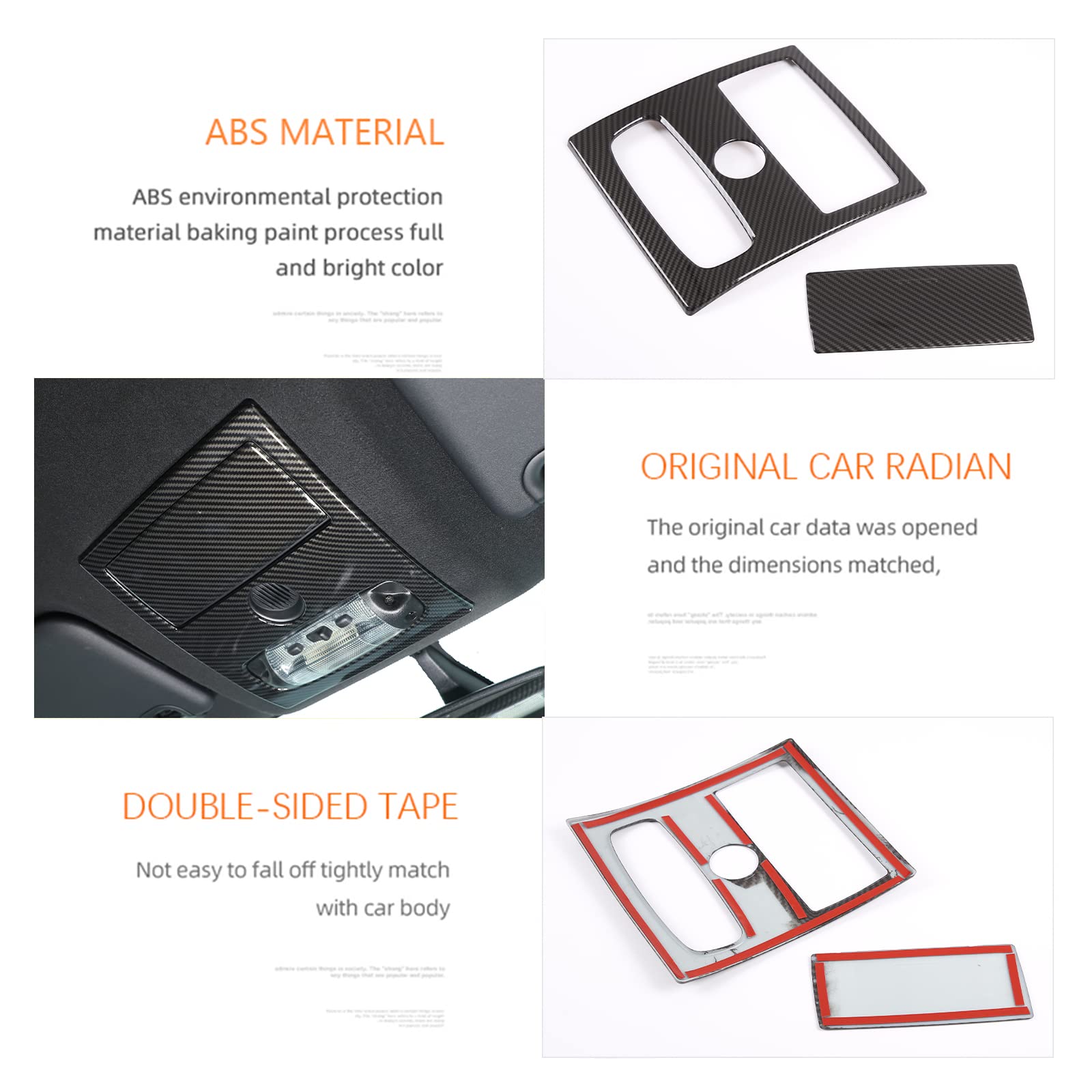 Adhesivo de plástico ABS para luces de lectura delantera y trasera para Ford Ranger Wildtrak 2015-2021 (cubierta delantera de luz de lectura)
