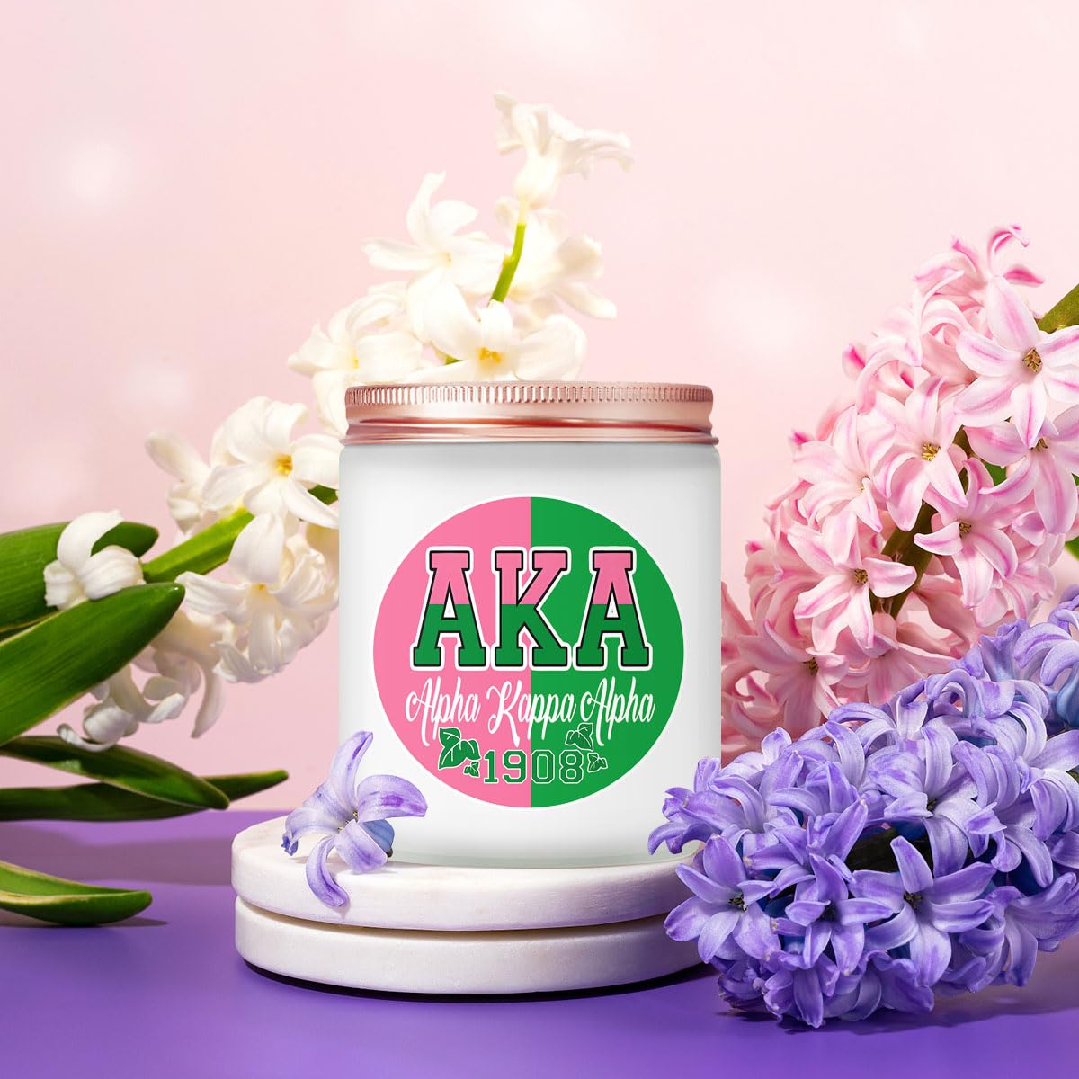 Maybeone Aka Sorority Gifts for Women - Sorority Gift for Sister - 7 Oz Aka Paraphernalia Lavender Candle