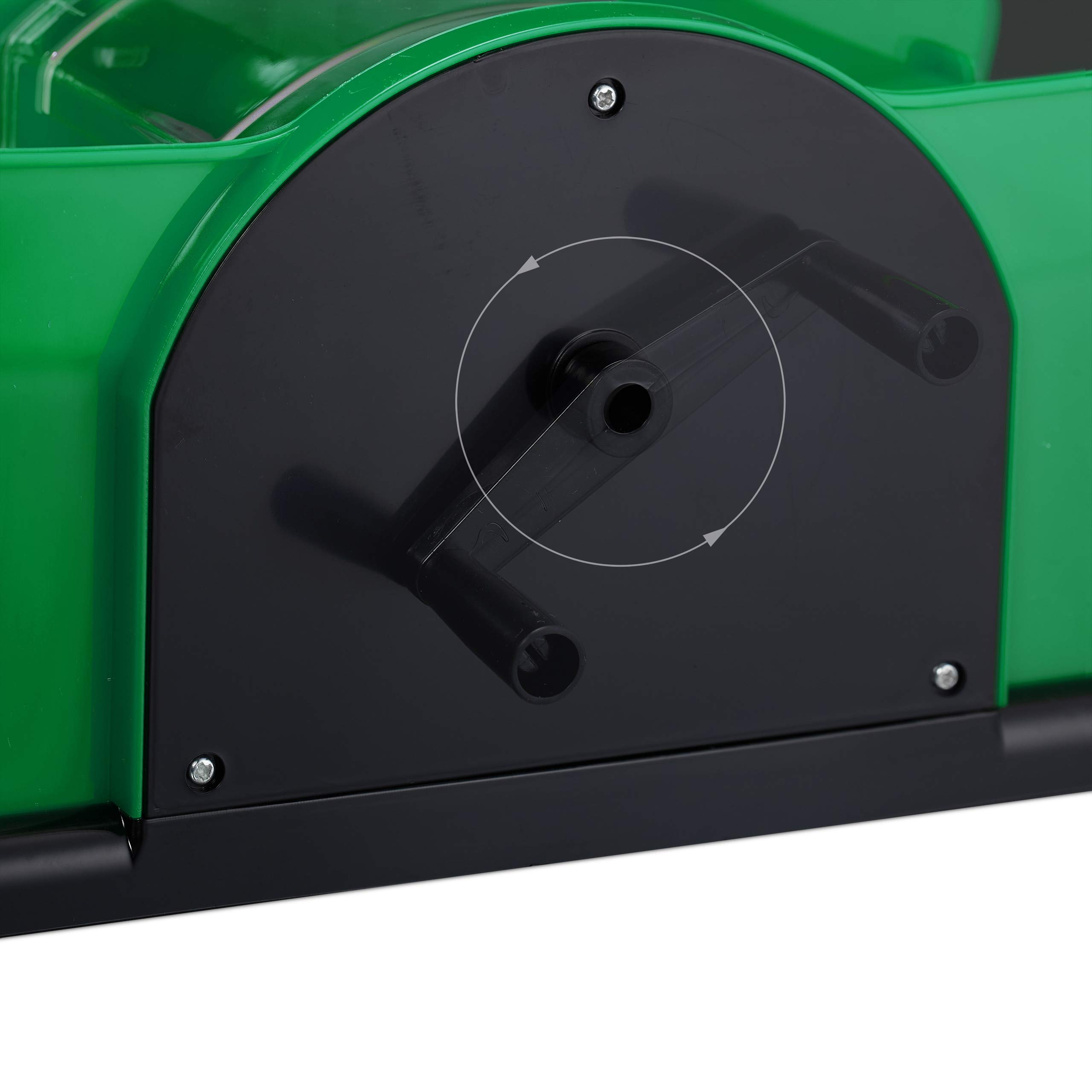 Relaxdays Kartenmischmaschine - Relaxdays - Mixer Manuale per 2 mazzi di Carte da Gioco con manovella, in plastica, Colore: Verde Unisex Adulto