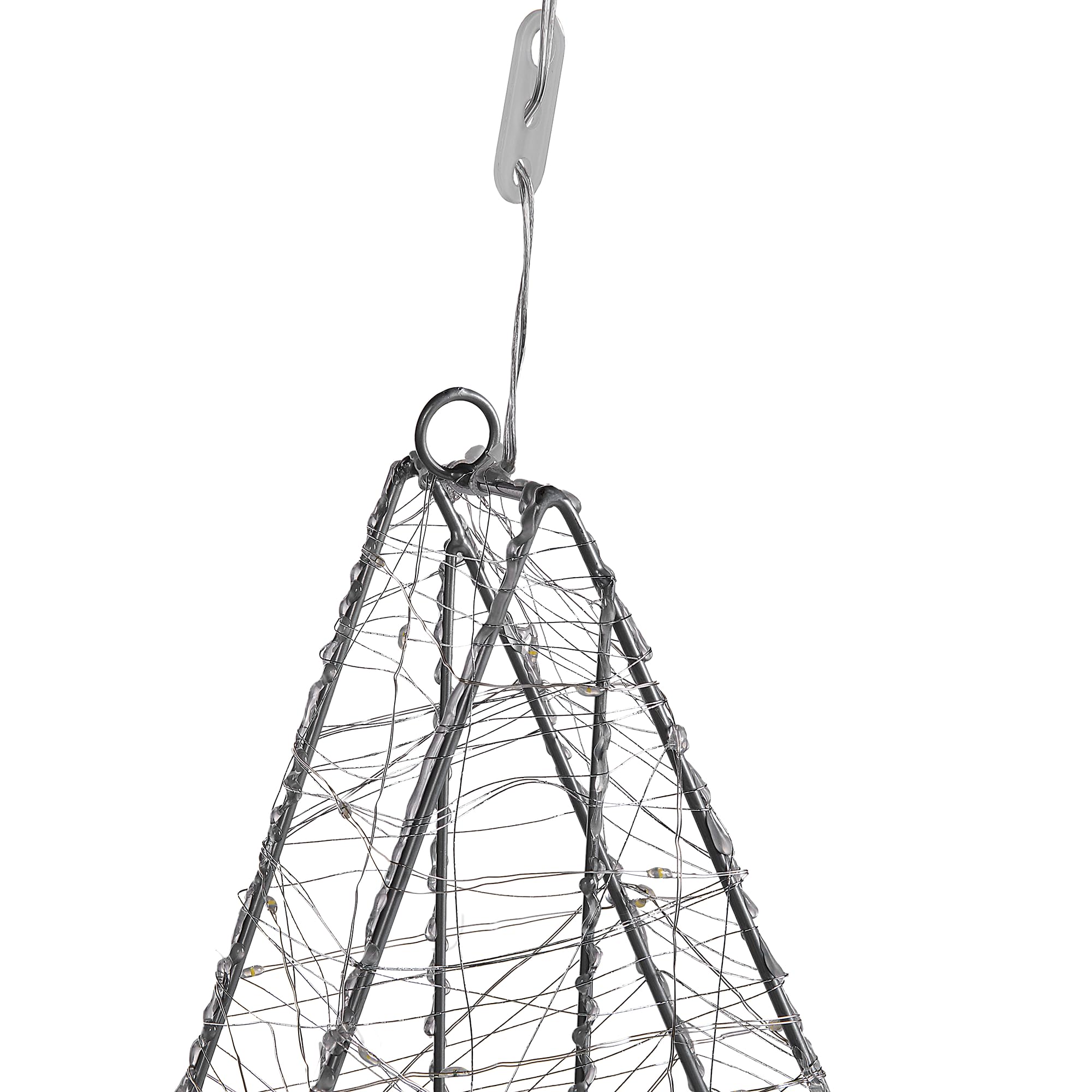 Beliani Étoile de Noël Décorative Suspendue LED 58 cm en Acier Argenté Kurula