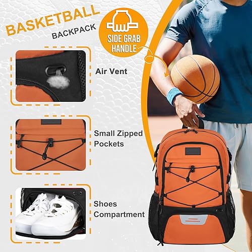 Miniatura 3 de Goloni  Mochilas de fútbol grandes con soporte de pelota separado y compartimento para zapatos, lo mejor para baloncesto, fútbol, fútbol, voleibol,