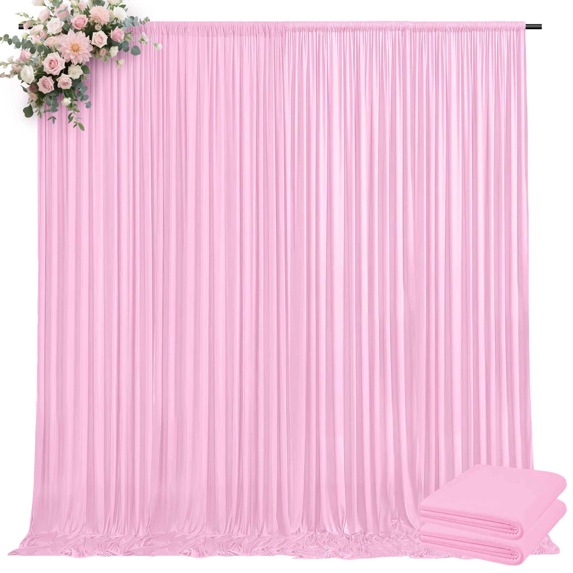 10x10ft Backdrop Curtains for Parties, 2 Panels 5x10ft Photography Backdrop Curtain with Rod Pocket,Backdrop Polyester Background Drapes,Wedding
