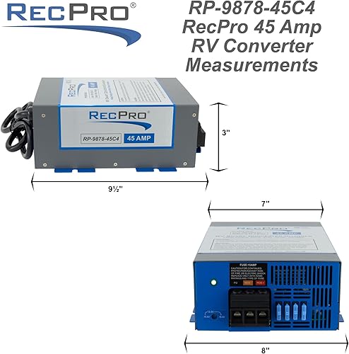 Miniatura 49 de RecPro Convertidor RV de 100 amperios Convertidor de potencia RV y cargador de batería Carga inteligente de 4 etapas 120 VCA a 12 VCC Rango