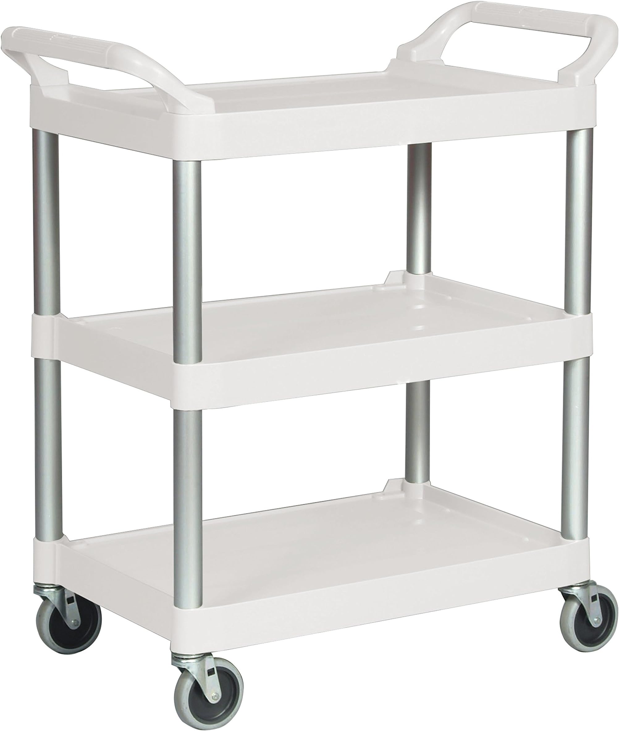 Rubbermaid Commercial Plastic 3 Shelf Service Cart - Off White