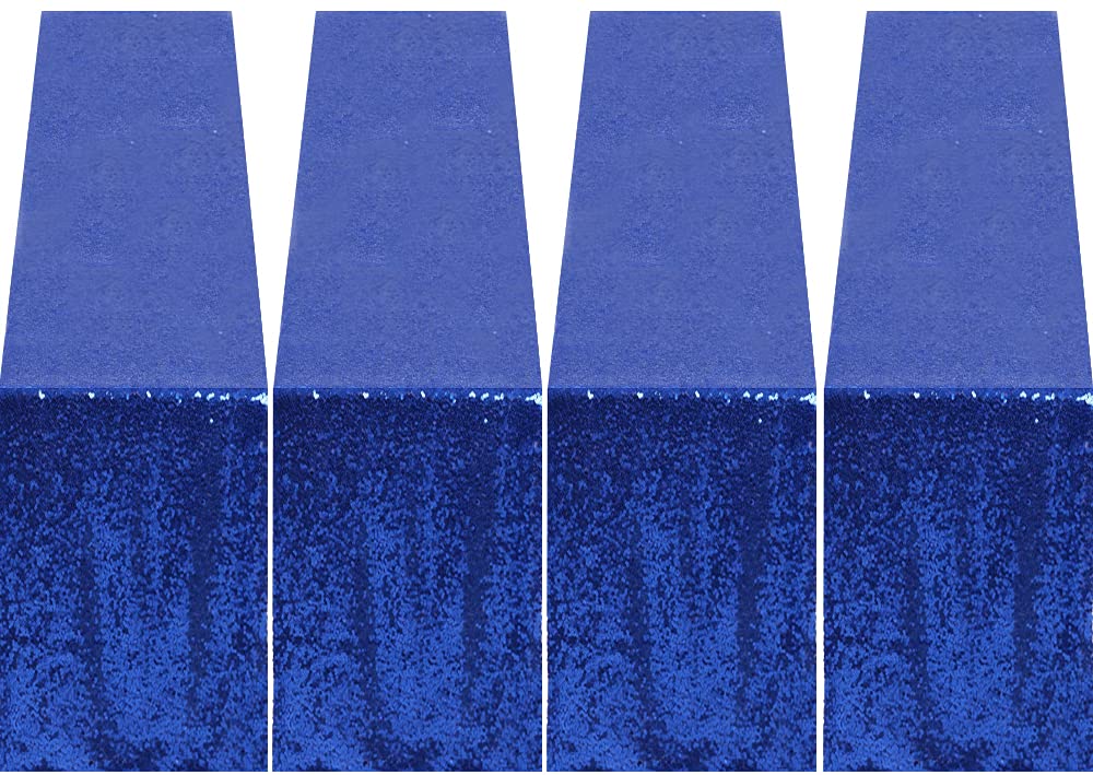 GFCCRoyal Blue Table Runner - 12x72inch 4PCS Glitter Sequin Table Runner Party Wedding Dining Christmas