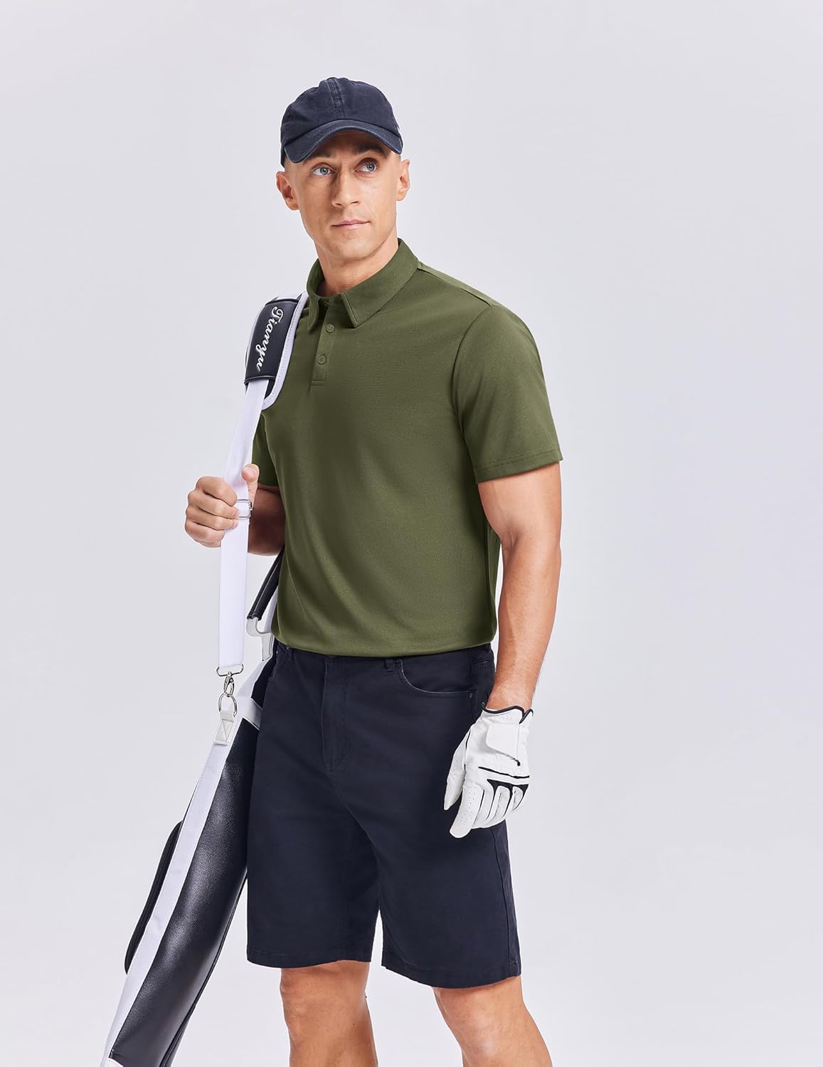 PINSPARK Mens Golf Shirt 3 Buttons Quick Dry Polo Shirts for Men Short Sleeve Casual Stylish Collared Polo Shirts - Image 3