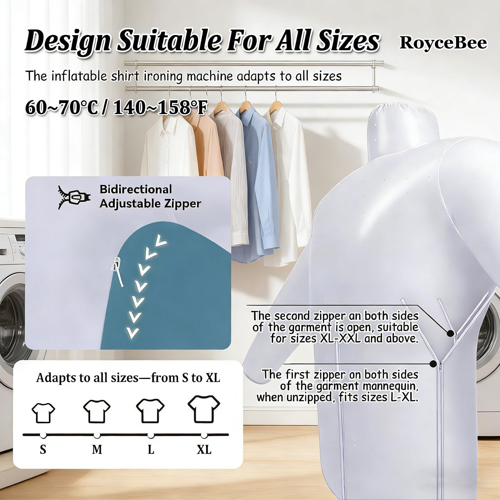 Máquina De Planchar Profesional Manos Libres Compacta, Secadora de Aire Caliente y Planchado Automático en 8 Min, para Camisas, Pantalones, Zapatos - Estudiantes y Profesionales
