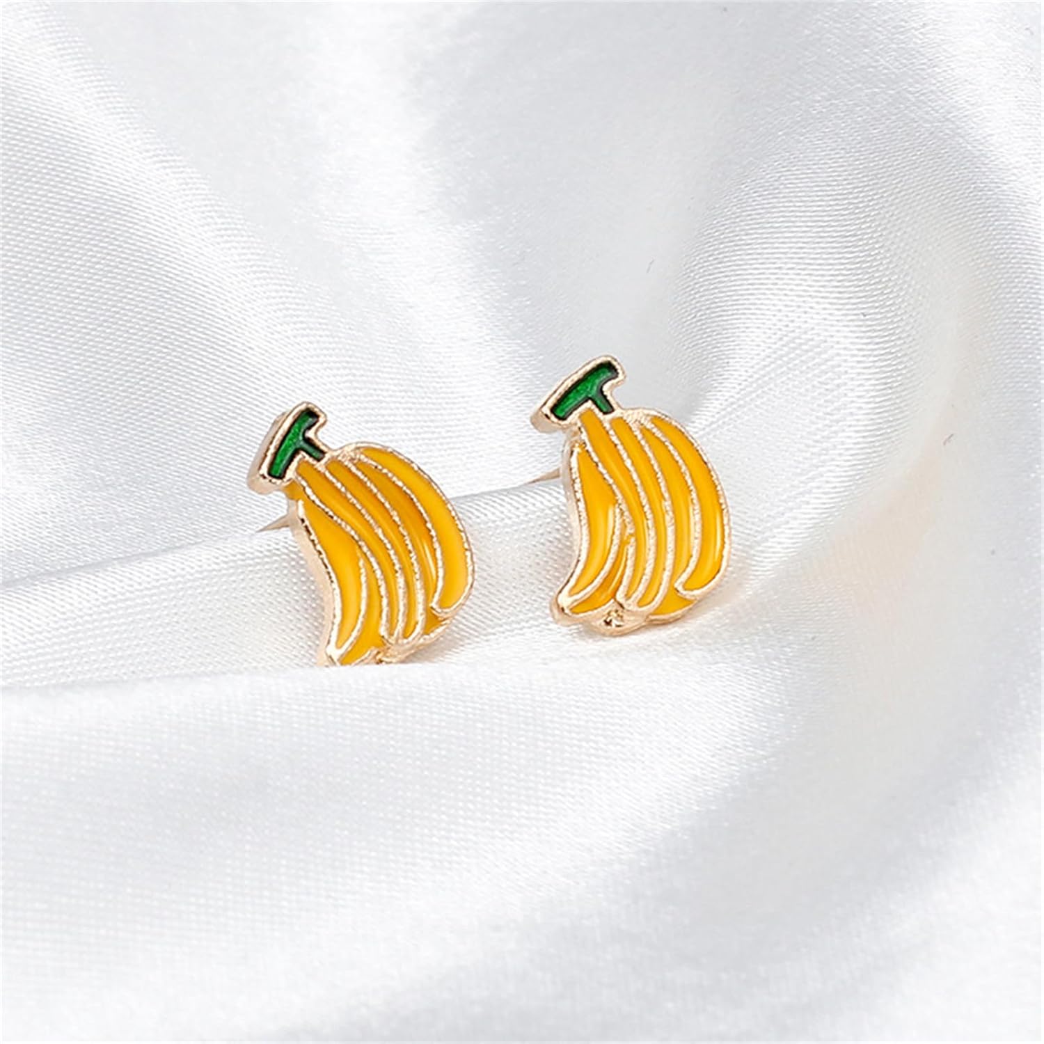 coadipress Banana Fruit Stud Earrings for Women Cute Funny Summer Fruit Tiny Banana Strawberry Watermelon Enamel Stud Earrings Fashion Tropical Fruits Jewelry - Image 4