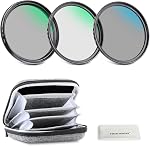 NEEWER 49mm UV/CPL/ND Lens Filter Kit with Hard Shell Storage Case, Multicoated Optical Glass & Aluminum Alloy Frame, UV + Circular Polarizer (CPL) + Neutral Density (ND4) Filter for Camera Lens