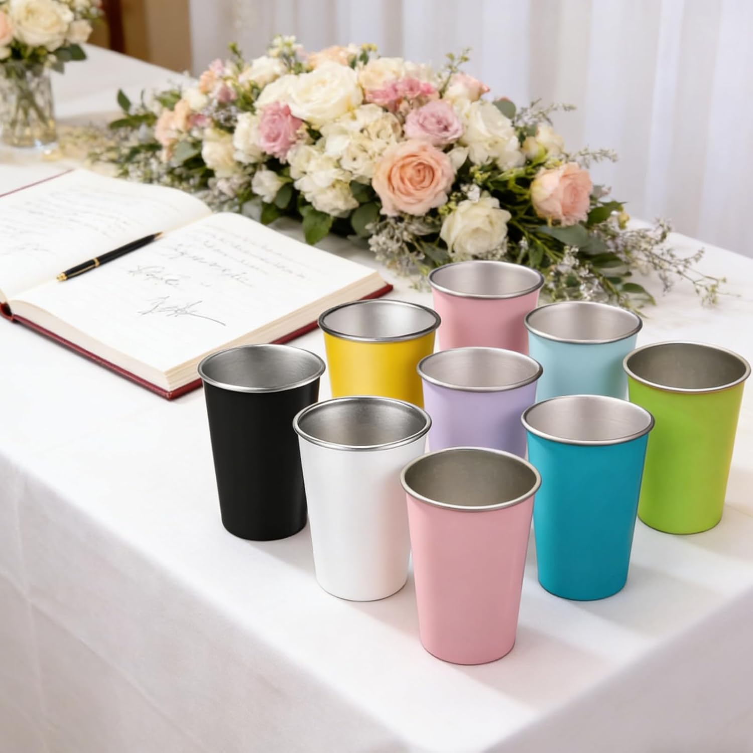 Custom Wedding Stainless Steel Tumbler - Personalized Wedding Cup with Full Color Printing, 12oz Insulated Cup for Bride & Groom, Anniversary, Guest Gift