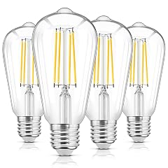 WIHTU LED Edison Light Bulbs Vintage 6W LED Bulb 60W Equivalent St58 4000K Daylight Soft White with CRI