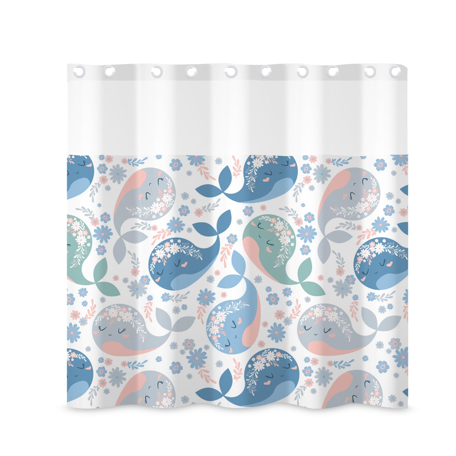 Rideau de douche dauphin sans crochet lavable pour supprimer la moisissure du bain